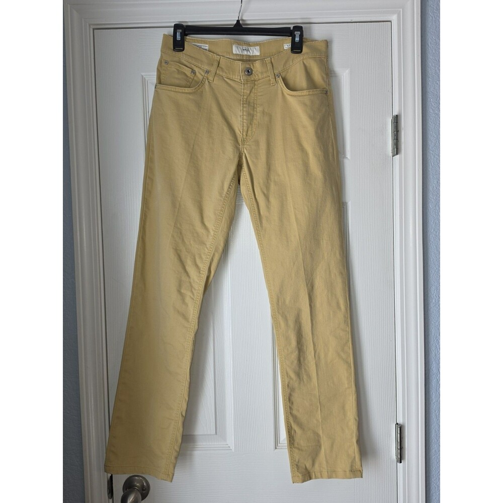 BRAX Modern Fit Chuck High Flex Chino Pants Mens 32×34 Beige Yellow